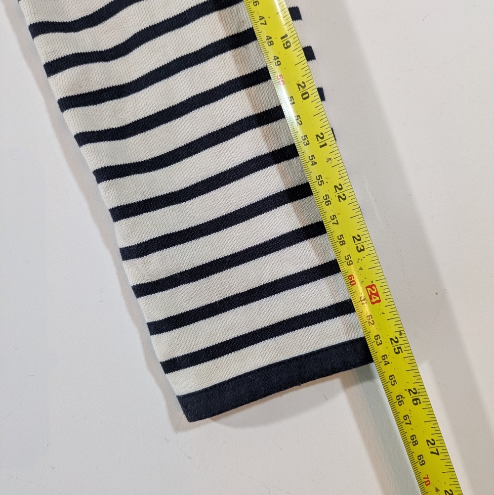 Saint James Atelier Navy Off White Striped Cardigan Zip Up Cotton Zip Up Size 12 - Picture 12 of 15